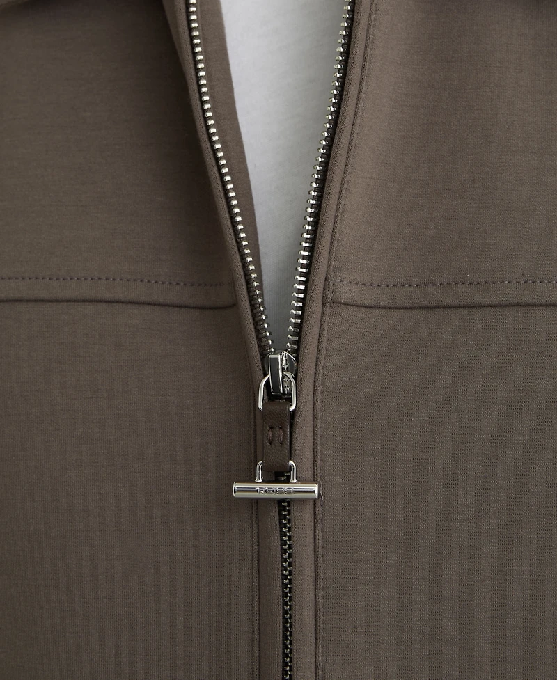 Reiss Men's Premium Interlock Zip-Through Overshirt