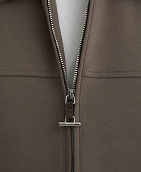 Reiss Men's Premium Interlock Zip-Through Overshirt