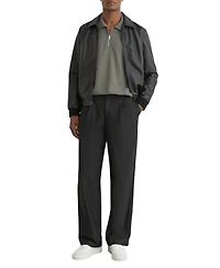 Reiss Men's Half-Zip Textured Polo Shirt