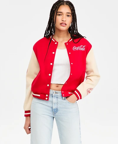 Freeze 24-7 Juniors' Coca-Cola Fleece Bomber Jacket