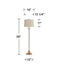 360 Lighting Dyna Traditional 58" Tall 2-Light Standing Floor Lamp Pole Pull Chain