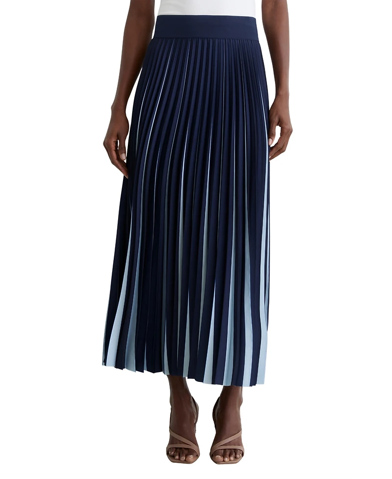 Reiss Women's Serena Contrast Pleated Midi Skirt