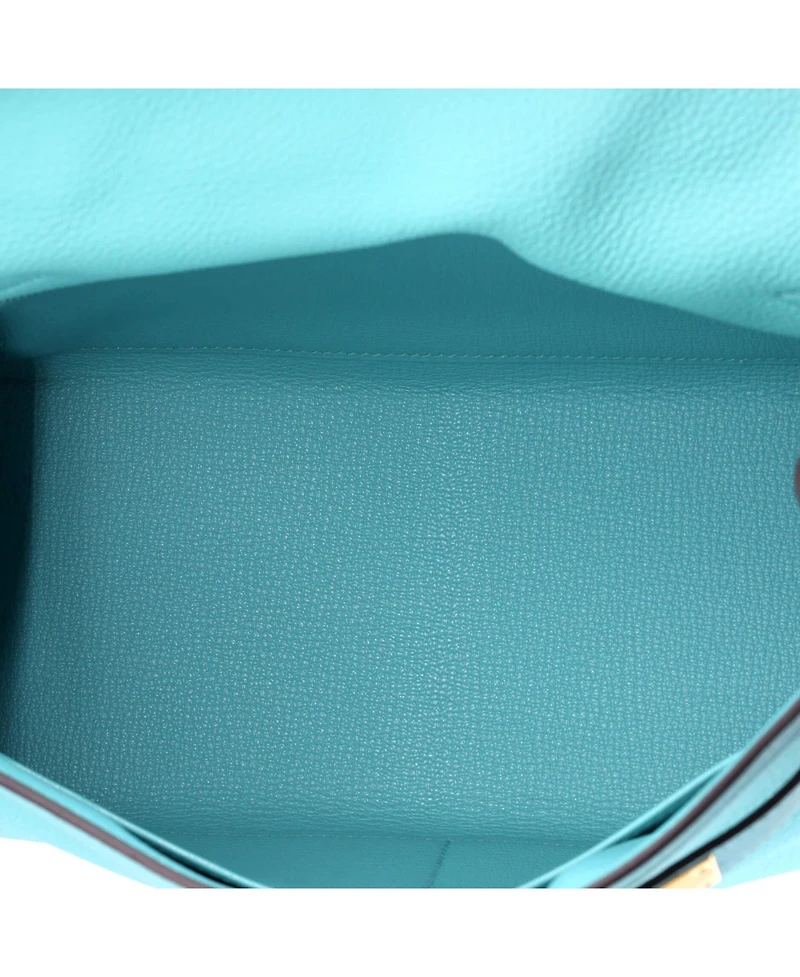 Pre-Owned HERMES Kelly 28 Handbag Blue Togo with Gold Hardware