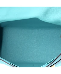 Pre-Owned HERMES Kelly 28 Handbag Blue Togo with Gold Hardware