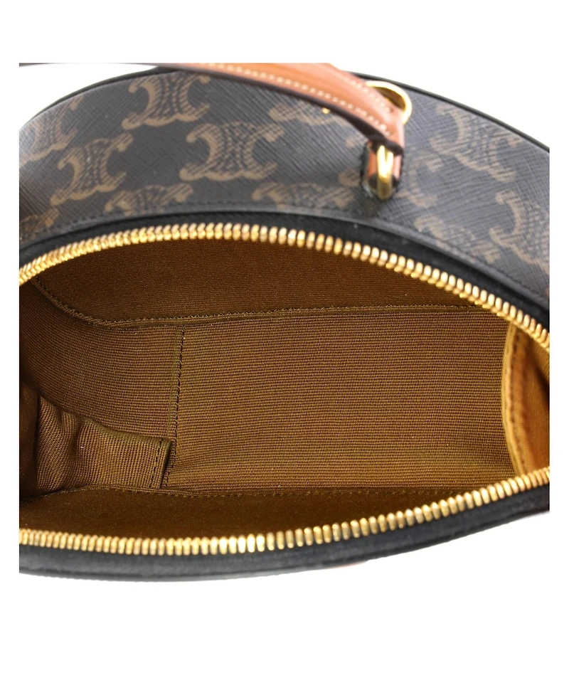 Pre-Owned Celine Half Moon Case Triomphe Coated Canvas with Leather