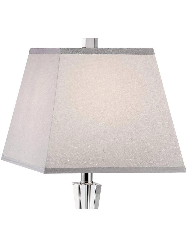 Vienna Full Spectrum Deco Collection 27" Tall Modern Table Lamp Chrome Finish Metal Stacked Crystal Single Living Room Bedroom