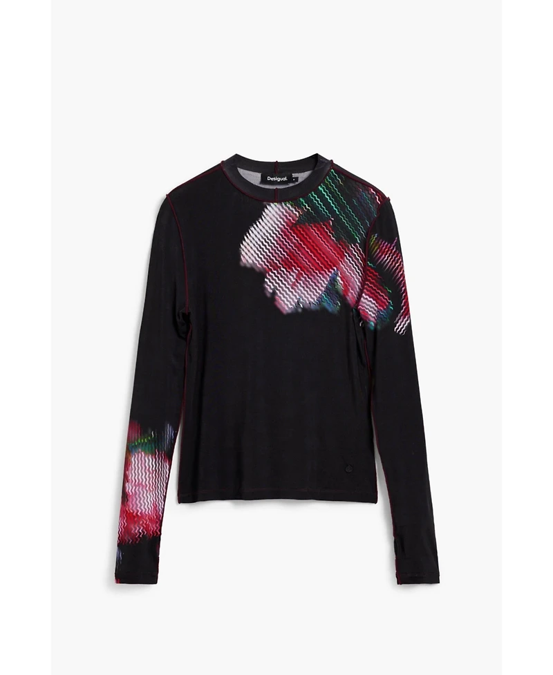 Desigual Women's Pixelated flower t-shirt