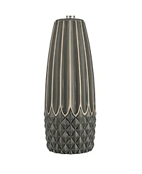360 Lighting Olsen 26 1/2" High Charcoal Stripe Ceramic Table Lamp with Dimmer