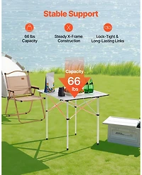 Gouun Portable Roll Up Camping Table Lightweight Folding Outdoor Side Table