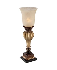 Regency Hill Traditional Accent Table Lamp 23 1/4" High Gold Uplight Alabaster Glass Shade for Bedroom Living Room Nightstand