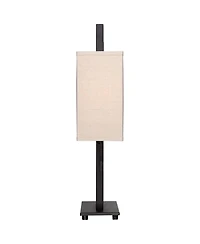 360 Lighting Modern Accent Table Lamps " High Set of 2 Bronze Metal Open Rectangular Oatmeal Box Shade for Living Room Family