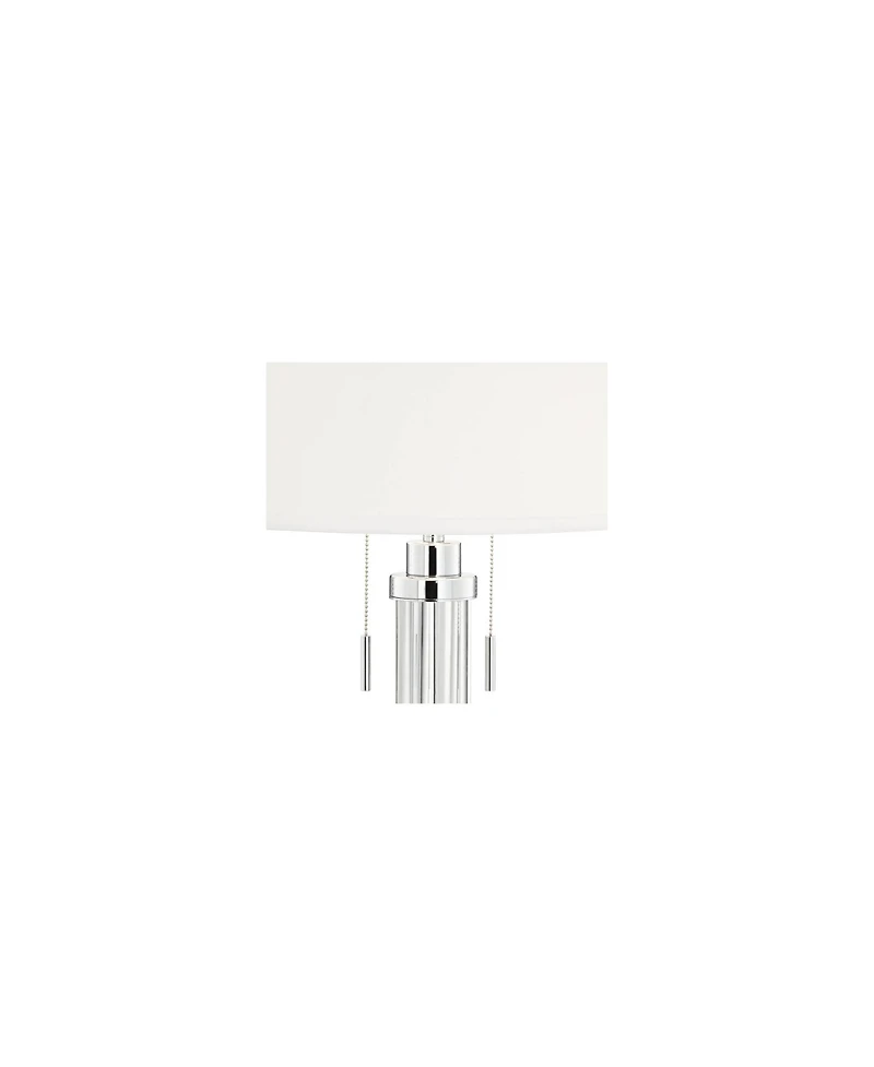 Possini Euro Design Cadence Modern Table Lamp 30" Tall Glass Column with Table Top Dimmer Shade for Bedroom Living Room Bedside Nightstand House