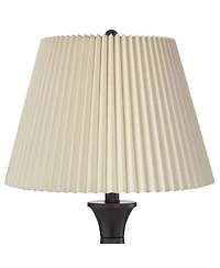 Regency Hill Blakely Modern Table Lamps 25" High Set of 2 with Usb Charging Ports Touch On Off Linen Shade for Bedroom Living Room Desk