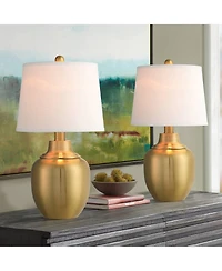 360 Lighting Becca 22" High Urn Small Modern Accent 3-Way Table Lamps Set of 2 Metal Shade Living Room Bedroom