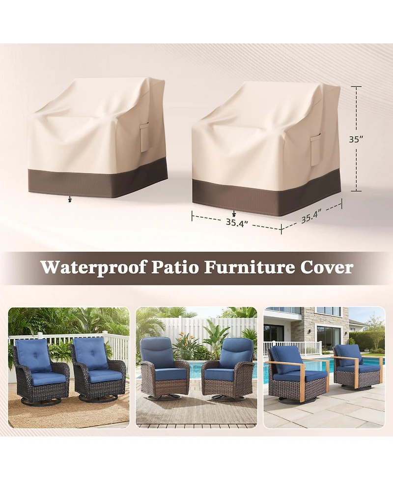 Gymojoy Waterproof Patio Chair Covers, Lounge Deep Seat Cover, Heavy Duty Outdoor Furniture Covers
