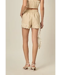 English Factory Women's Wavy Embroidered Shorts