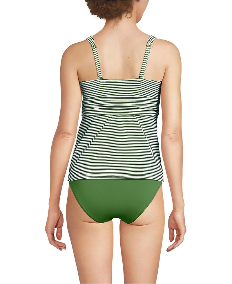 Lands' End Women's D-Cup V-Neck Plunge X Back Tankini Top