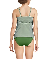 Lands' End Women's D-Cup V-Neck Plunge X Back Tankini Top