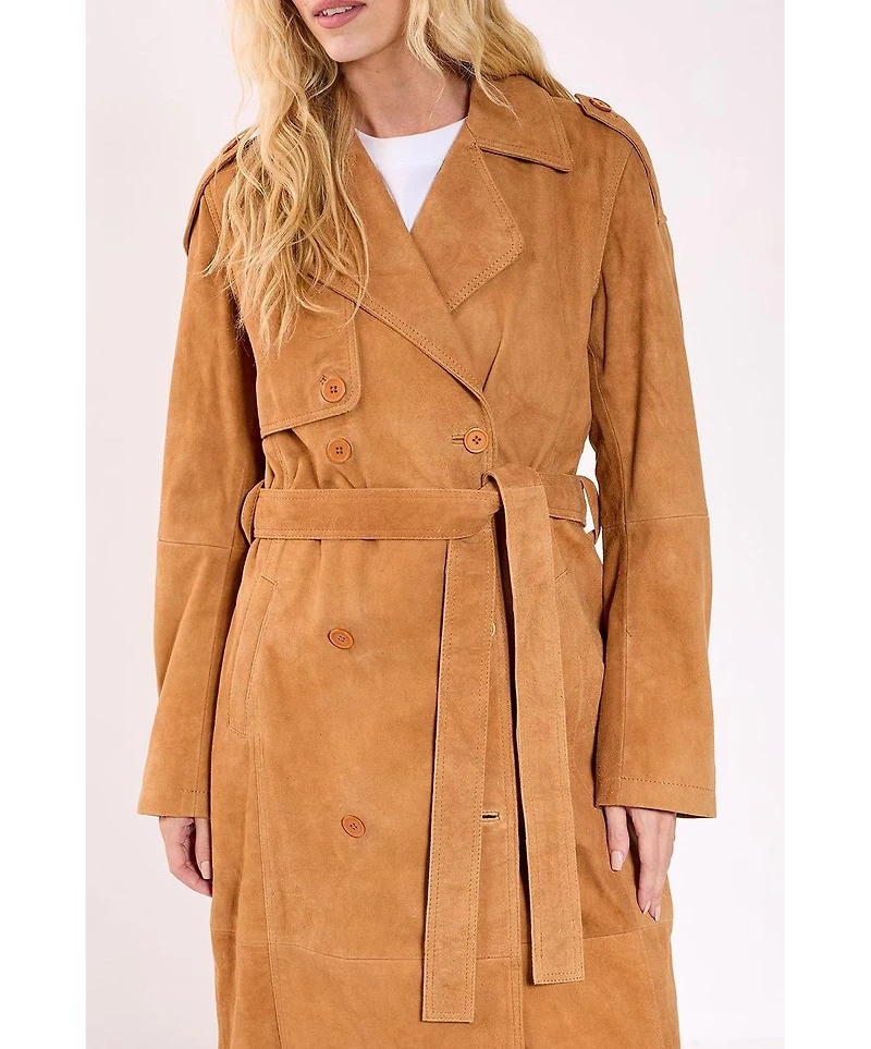 Nasty Gal Women's Real Suede Trench Coat
