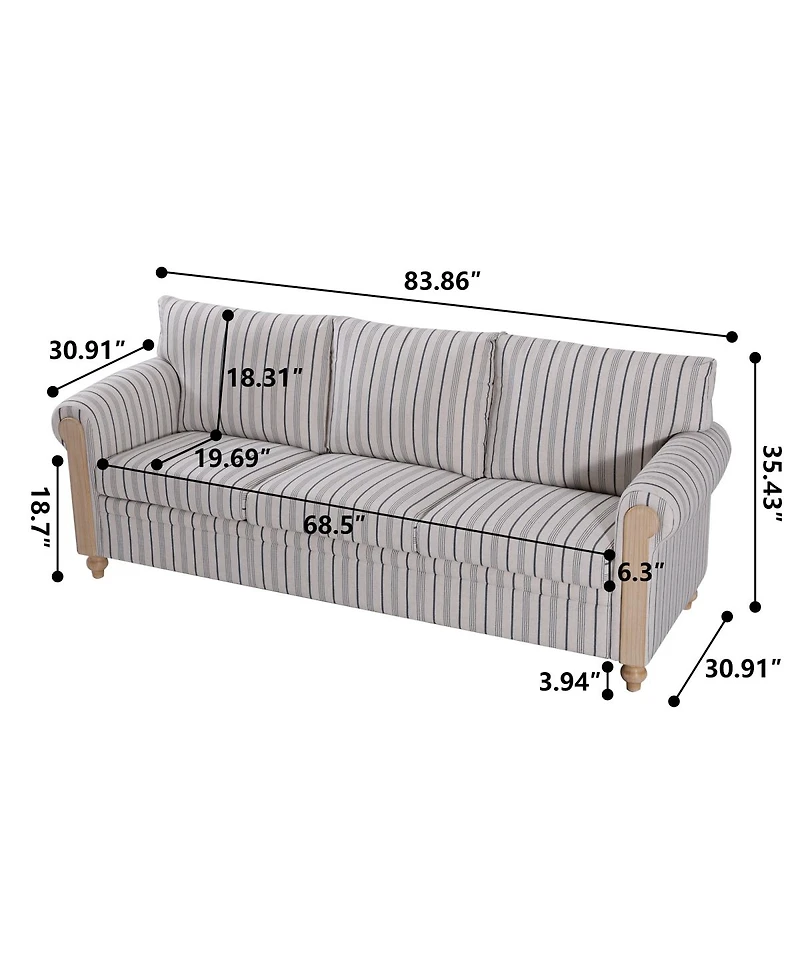Streamdale Furniture Pu Cover Sofa with Birch Legs