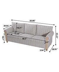 Streamdale Furniture Pu Cover Sofa with Birch Legs