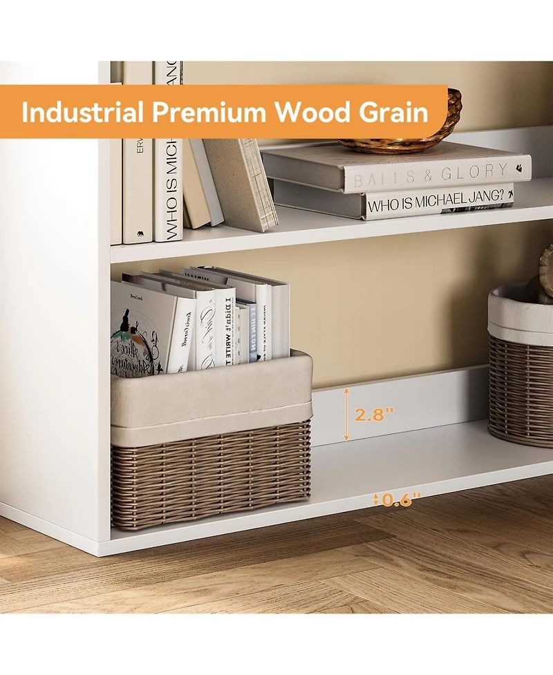 gaomon 70.9" 6-Tier L-Shaped Corner Bookshelf with Baffles, Tall Storage and Display Rack