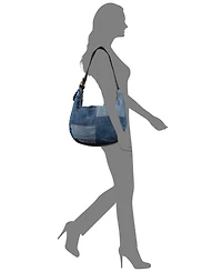 Patricia Nash Lou Denim Patchwork Hobo Handbag