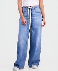 Celebrity Pink Juniors' Drawstring-Waist Wide-Leg Jeans