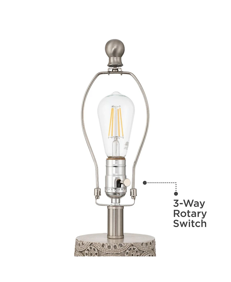 360 Lighting Lavinia 24 1/2" High Carved Stone Motif Table Lamp