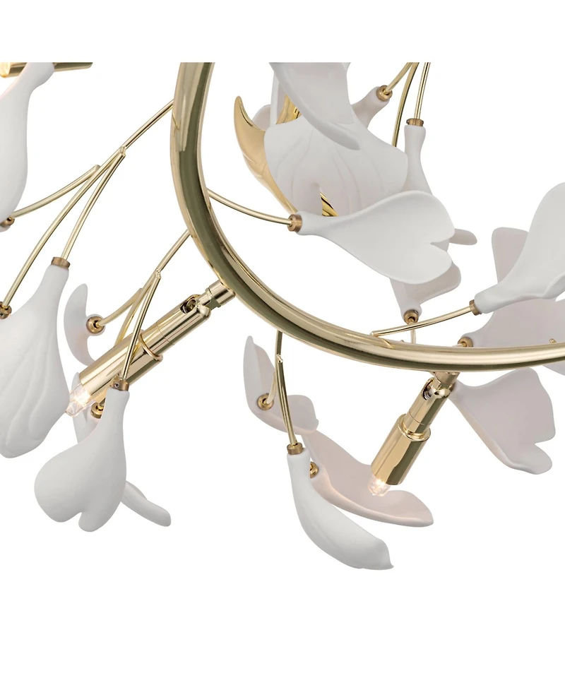 Possini Euro Design Possini Euro Descanso 24"W Gold and Ceramic 6-Light Ceiling Light