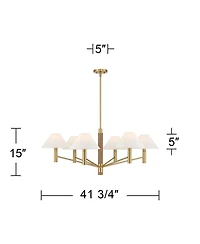 Possini Euro Design Possini Euro Conrad 41 3/4" Wide Warm Gold and Wood 6-Light Chandelier