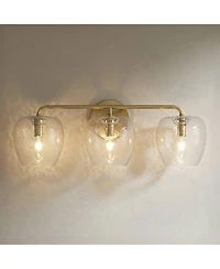 Possini Euro Design Possini Euro Mabel 22 3/4"W Aged Brass Glass 3-Light Bath Light