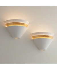 360 Lighting Misty 6 1/4" High Leaf Led Wall Sconce Set of 2
