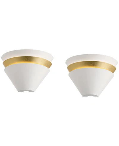 360 Lighting Misty 6 1/4" High Leaf Led Wall Sconce Set of 2