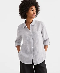 Charter Club Women's 100% Linen Shirt, Created for Macy's