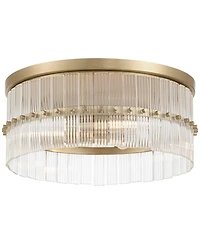 Possini Euro Design Possini Euro Emerson 15" Wide Matte Brass Glass 3-Light Ceiling Light
