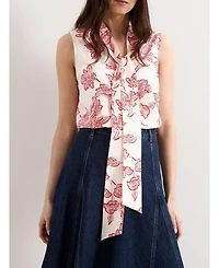 Phase Eight Women's Junie Tie Neck Sleeveless Blouse