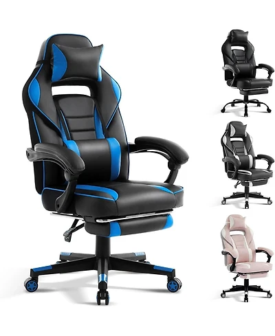gaomon Gaming Chair, Computer Chair with Massage Lumbar Support and Footrest Height Adjustable Ergonomic with 360-Swivel Seat and Headrest.