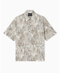 A|X Armani Exchange Men's Ibiza X Cotton Leaf Print Button Down Shirt