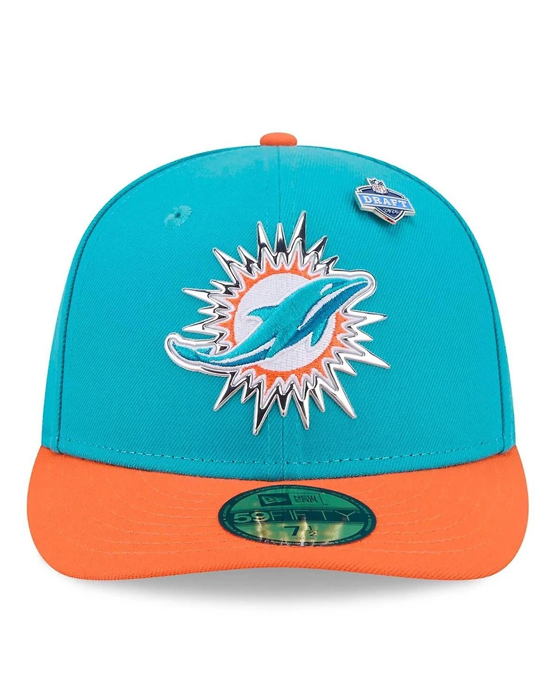 New Era Men's Aqua/Orange Miami Dolphins 2026 Nfl Draft Pre-Curved 59FIFTY Fitted Hat