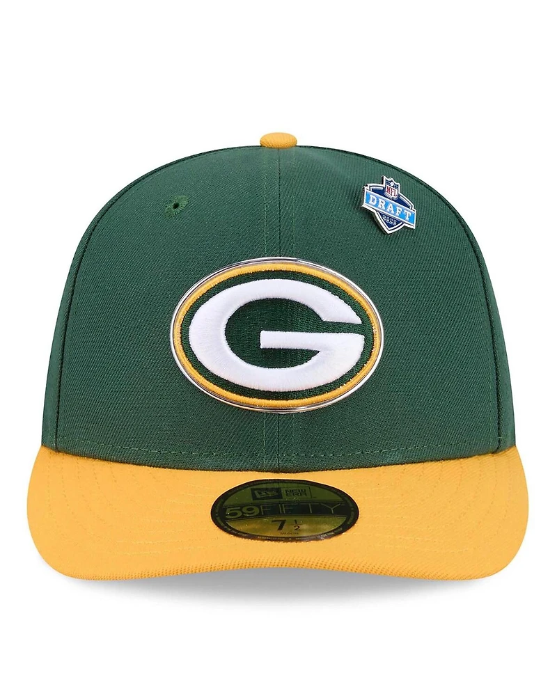 New Era Men's Green/Gold Green Bay Packers 2026 Nfl Draft Pre-Curved 59FIFTY Fitted Hat