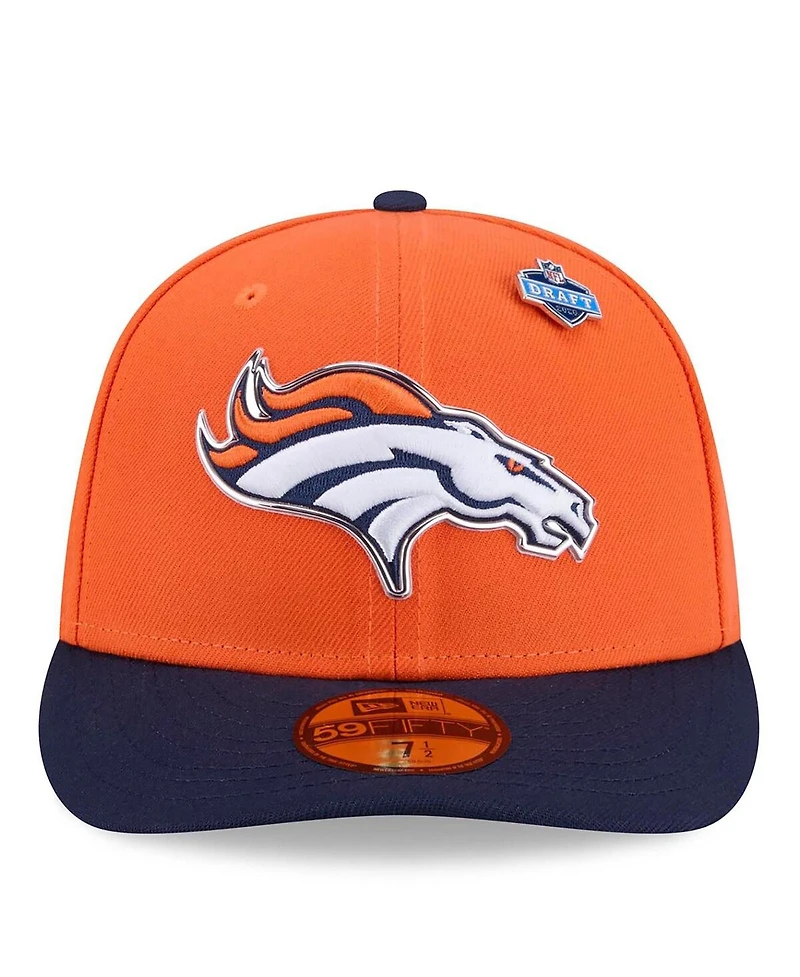 New Era Men's Orange/Navy Denver Broncos 2026 Nfl Draft Pre-Curved 59FIFTY Fitted Hat