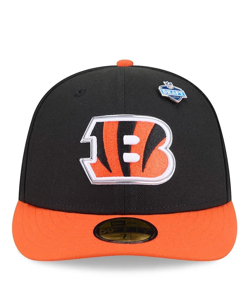 New Era Men's Black/Orange Cincinnati Bengals 2026 Nfl Draft Pre-Curved 59FIFTY Fitted Hat