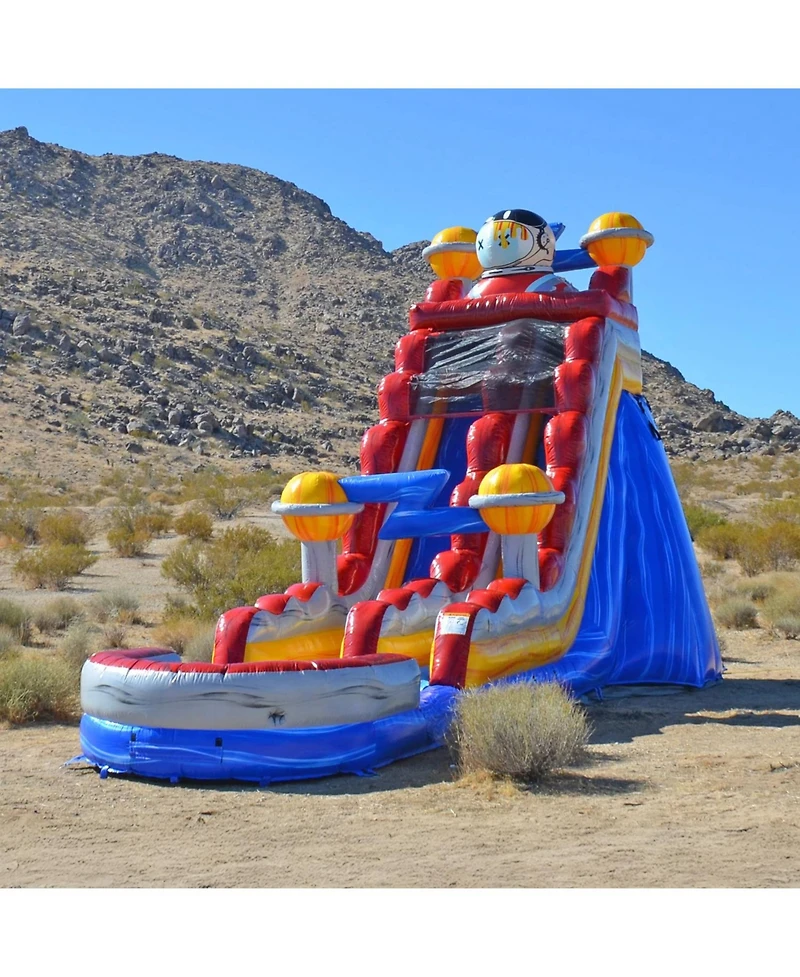 JumpOrange 19 Astronaut Commercial Grade Water Slide with Splash Pool for Kids and Adults (with Blower), Outdoor Indoor, Wet Dry Use, Tall Inflatable