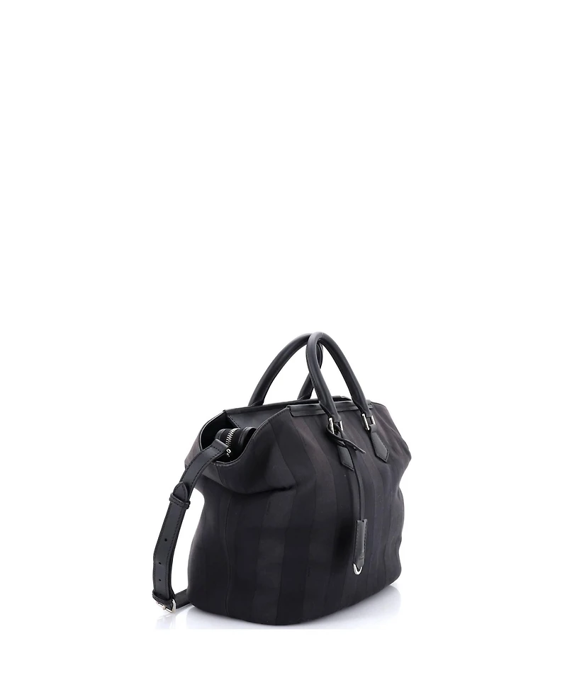 Pre-Owned Fendi Medium Frame Convertible Satchel Pequin Canvas