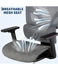 gaomon 1-Piece Mesh Ergonomic High-Back Office Chair with 3D Adjustable Armrests and Smooth-Rolling Wheels