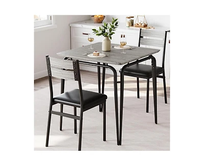 gaomon 3-Piece 2-Person Vintage Square Dining Table Set