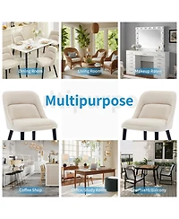 gaomon Dining Chair Set of 2 Modern Upholstered Linen Dining Chairs for Kitchen Dining Room
