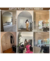 Antok Full Length Mirror, 78"x38" Floor Mirror, Arch Floor Standing Mirror Freestanding Arch Full Body with Stand for Bedroom