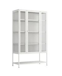 Streamdale Furniture Iron Display Cabinet with Glass Door and Led Lights